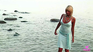 Marleny S Playing With Her Perky Boobs & Horny Cunt At The Beach!