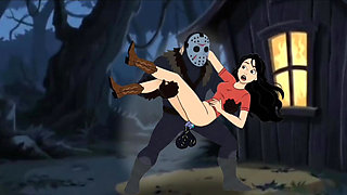 Student Girl Enjoys Sex in an Camp. Cartoon Horror Parody