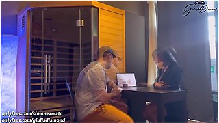 Professor Giulia Diamond Fucks Her Student Simone Amato While Tutoring Him