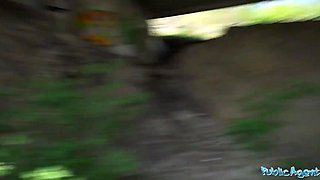 Slim Ukrainian hooks up with stranger for cash outdoors - Public Agent