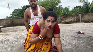 A Beautiful Indian Bengali bhabhi amazing sex on the roof over, with her uncle, best vairal sex video