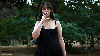 Smoking 120mm Cigarette Outdoors