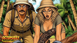Extreme Blowjob and Fucking in the Jungle, White Wife and BBC
