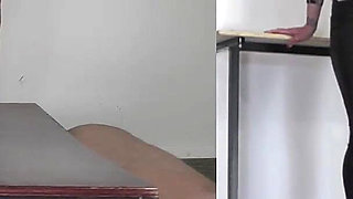 Slave's Orgasm Under Mistress Tatjana's White Boots Pp a