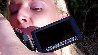 Blonde Skinny teen Mallory ass banged by stepdad with a condom on the beach