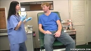 Angie Noir In Horny Nurse Mrs Niore Sucks Stepsons Friends Dick Until He Explodes