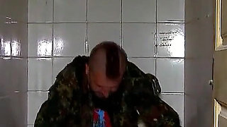 Horny skinny teen Penelope Cum lets soldiers fuck her in barracks