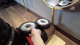 Mz30 - Latex Girl, Bound by Red Rope, Admiring Herself in Front of a Mirror