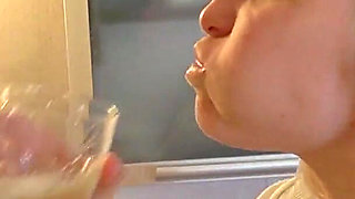 Mya Quinn Brushing Her Teeth Using Cum as Toothpaste and Pee as Mouthwash