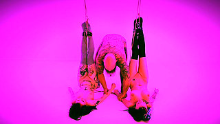 Rough Tickle Session for Two Female Subs - Front View