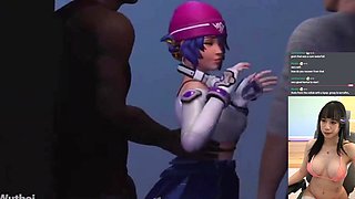 Overwatch Group Boink Manga porn - D.Va and Kiriko plowing random folks for Concert Tickets