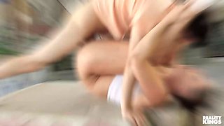 Submissive blonde Alexxa Vice lets potro put a cangue on her & bang all of her crevices - reality kings