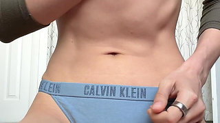 Braless Small Tits & Ck Fullback Panties Cameltoe