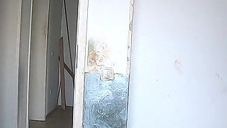 Smoking Leather Dance. Ripped Jumpsuit Pussy Tease, Toilet Pee and Dirty Masturbation