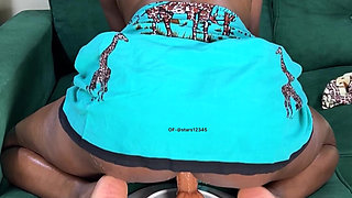 African Beauty Riding Dildo Dripping Wet Pussy Sweetness