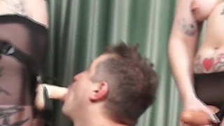 Pegged by the Divine: Goddess Emma and Miss Anna Teach a Sub His Place with Their Strap-ons and Pegging