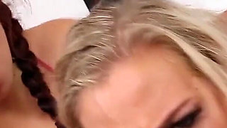 Two Babes Milk a Lucky Cock! Angela Allwood and Nikki Knightly!
