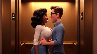 black married woman cheats with nerdy white guy in motel (AI generated)