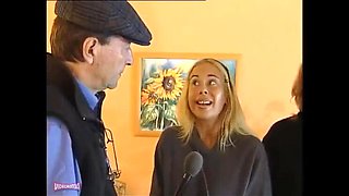 German Amateur Blonde Teen with Big Natural Tits Fucks Her Teacher in College Cowgirl