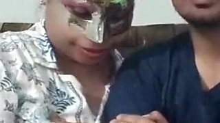 Masked Desi Group Orgy Wild Kiss Boobs Play in Masquerade Party Homemade Fun