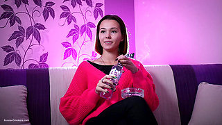 Sexy Russian Muse Smoking Cigarette Soft Daylight