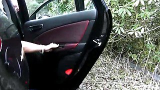 Blonde sex bomb hardcore toying her fuck holes outdoor
