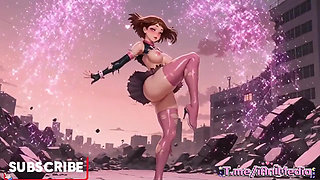 Uraraka My Hero Academia Oiled Slutty Tease Compilation Extended Version