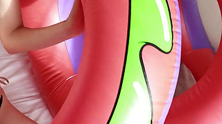 I Seduce My Giant Inflatable Snake in a Black Bikini