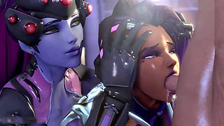 Overwatch widowmaker, compilation, animated porn
