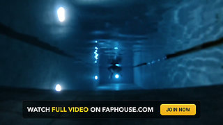 Underwater Swim at Night