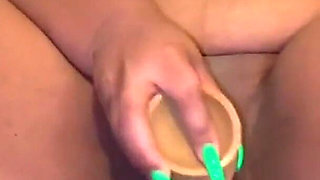 Pounding Spanking My Pussy with Big Dildo Moaning Orgasms