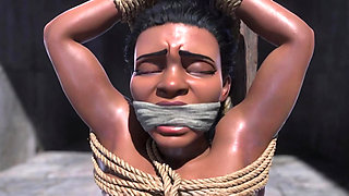 Pregnant African Slave in Bondage - Desperate for More Cum & Breeding