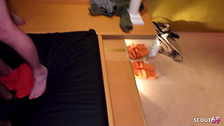 Amateur Gangbang by Old Guys for German Skinny Ebony Girl Lia Amalia with Bukkake