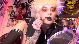 Your Goth Stepsis Glitterqueen1999 Gives You JOI Before Her Concert - Taboo Fetish Goth Cum Countdown