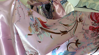 Satin Scarf Lover and Cumming on a Shiny Satin Scarf, Lady Victoria Valente