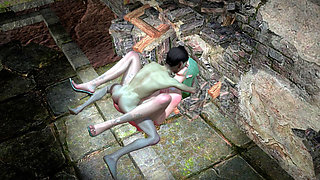 3D BBW MILF Queen Got Fucked so Hard by the Big Dick Monster