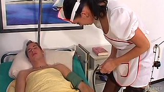 Lingerie Nurse Gets Cumshot