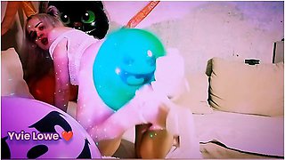Monster Smash - Ghost Balloons Blonde In Heels- Dragon Inflatable - Yvie Lowe Halloween Special