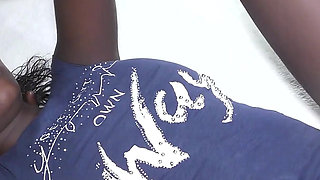 Thin Black Chick Creampied on the Bed