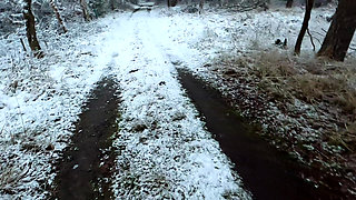 Complete Naked Busty Girl in the Snow