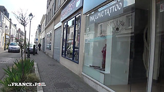 Chubby Inked Blonde Slut in Lingerie Rides Easily a Client's Cock with Her Ass Till Getting His Hot Cum in Mouth