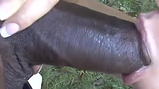 Brunette in black cock bliss