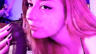 emo girl gags on cock (LOTS OF DROOL/SPIT)