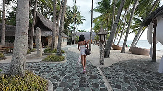 Tiny Asian in Deserted Tropical Resort - Underwater Blowjob, Bath & Shower Sex - Bubbling Creampie