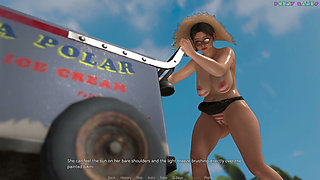 Friendly Housewife by White Foam - Getting Drilled by an Old Man, on the Beach, Behind Her Husband 12
