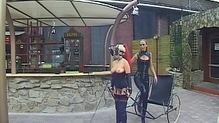 German Domina Making Her Lesbian Slave Listen to Her