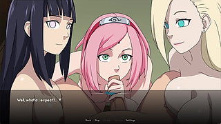 Naruto Dominates Hinata, Ino & Sakura - Hardcore Threesome in the Bedroom