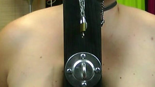 Fixed to a Pillar, He Spanks My Big BBW Tits and My Large Nipples, It Just Turns Me on.
