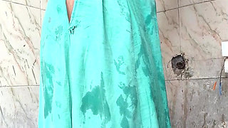 Simran bhabhi bathing outdoor boobs press and pussy show