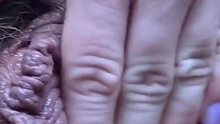 Dual BBC Ride, Pussy Stretching, Close up Viewing, Hairy Pussy Dildo Fuck, Milk Spray Finish